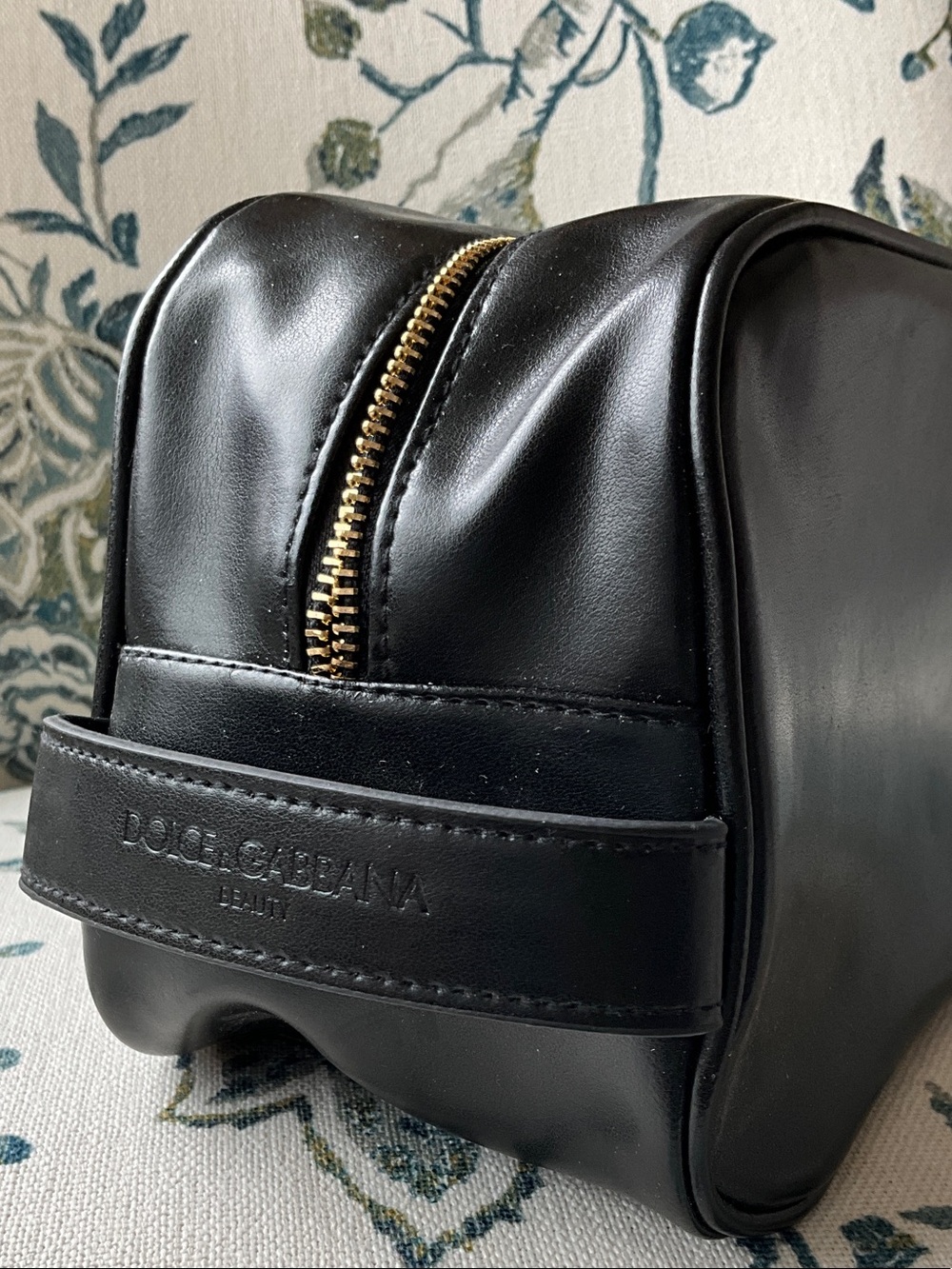 Dolce & Gabbana Black Faux Leather Travel Toiletry Case Dopp Promotional Item